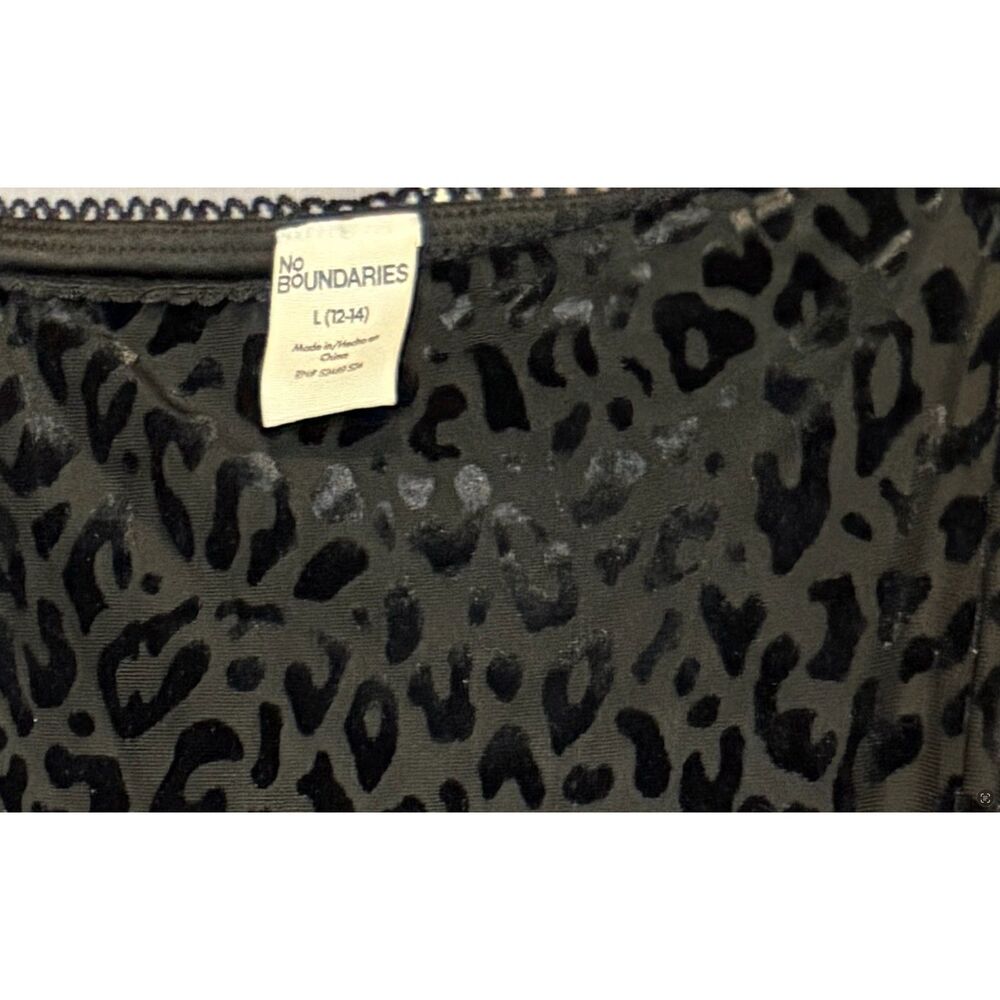 NWT - No Boundaries Black Velvet & Satin Midi Skirt - Elastic Waist - Size L - Picture 2 of 3